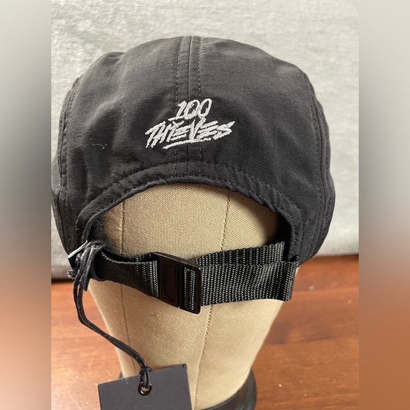 100 Thieves Nylon Hat 5 Panel New With Tags Adjustable Buckle Nylon Strap Black - Picture 7 of 11